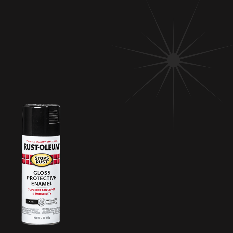 Rust-Oleum, Rust-Oleum Stops Rust Gloss Black Spray Paint 12 oz.