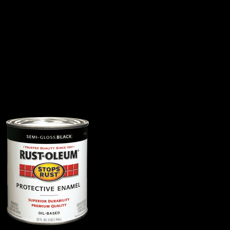 Rust-Oleum, Rust-Oleum Stops Rust Semi-Gloss Black Enamel Paint Quart