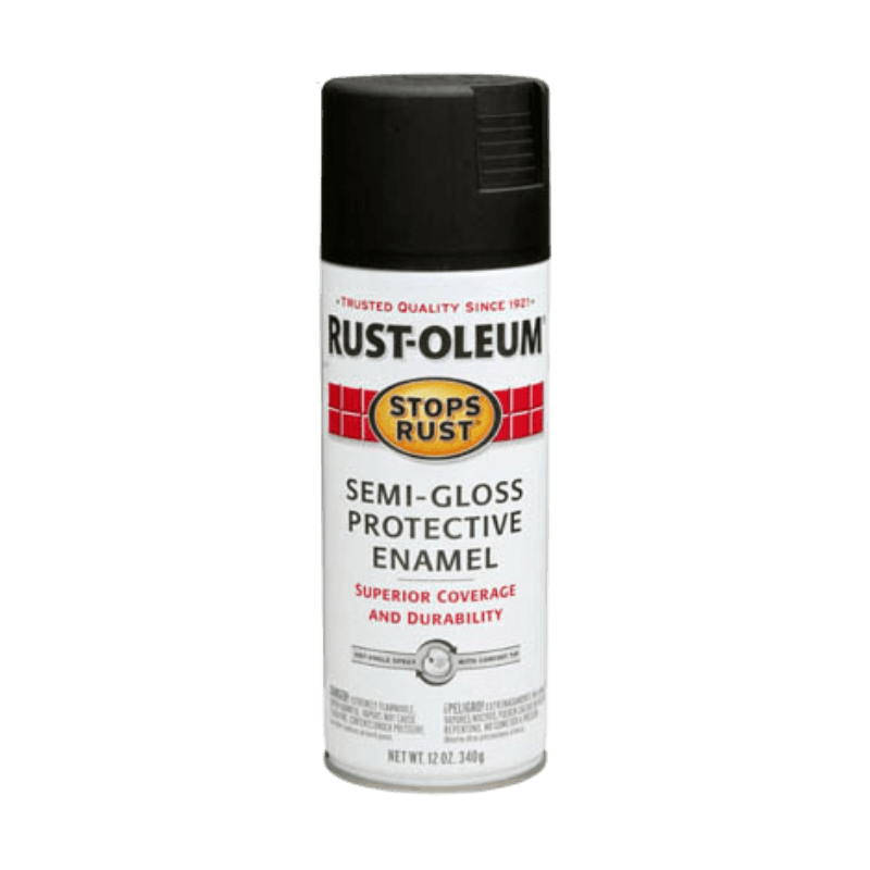 Rust-Oleum, Rust-Oleum Stops Rust Spray Paint Semi-Gloss Black 12 oz.