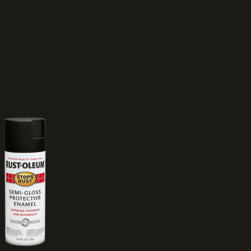 Rust-Oleum, Rust-Oleum Stops Rust Spray Paint Semi-Gloss Black 12 oz.