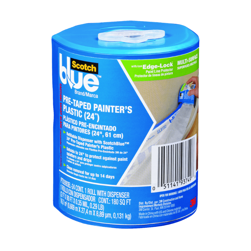 ScotchBlue, Scotch Blue Pre-Taped Masking Film 24 in. W X 90 ft. L