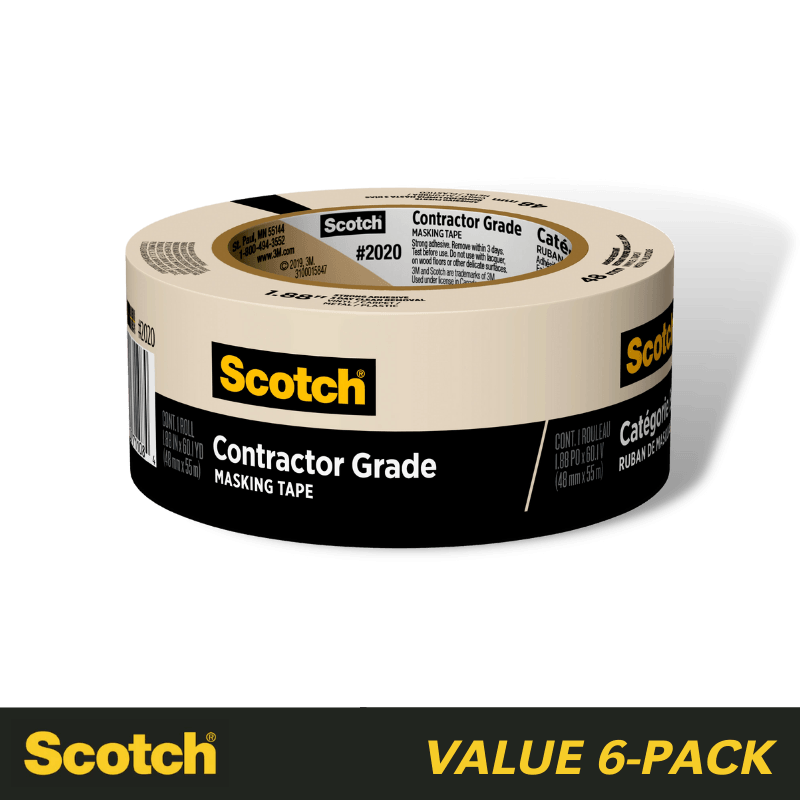 Scotch, Scotch Masking Tape Contractors Grade 1.88 in x 60 yds. 6-Pack