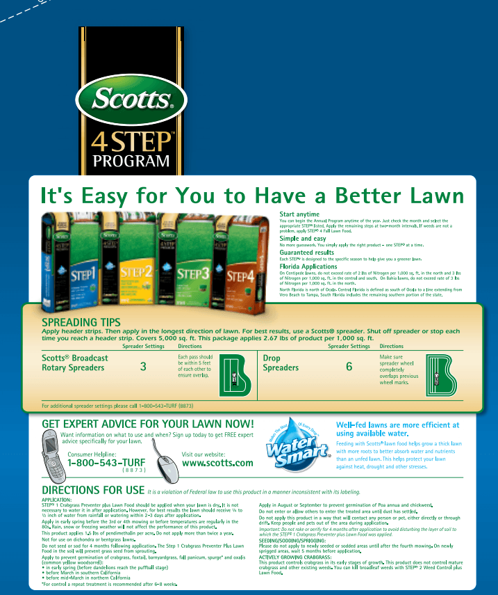 Scotts®, Scotts Step 1 Crabgrass Preventer Lawn Fertilizer 15000 sq. ft.