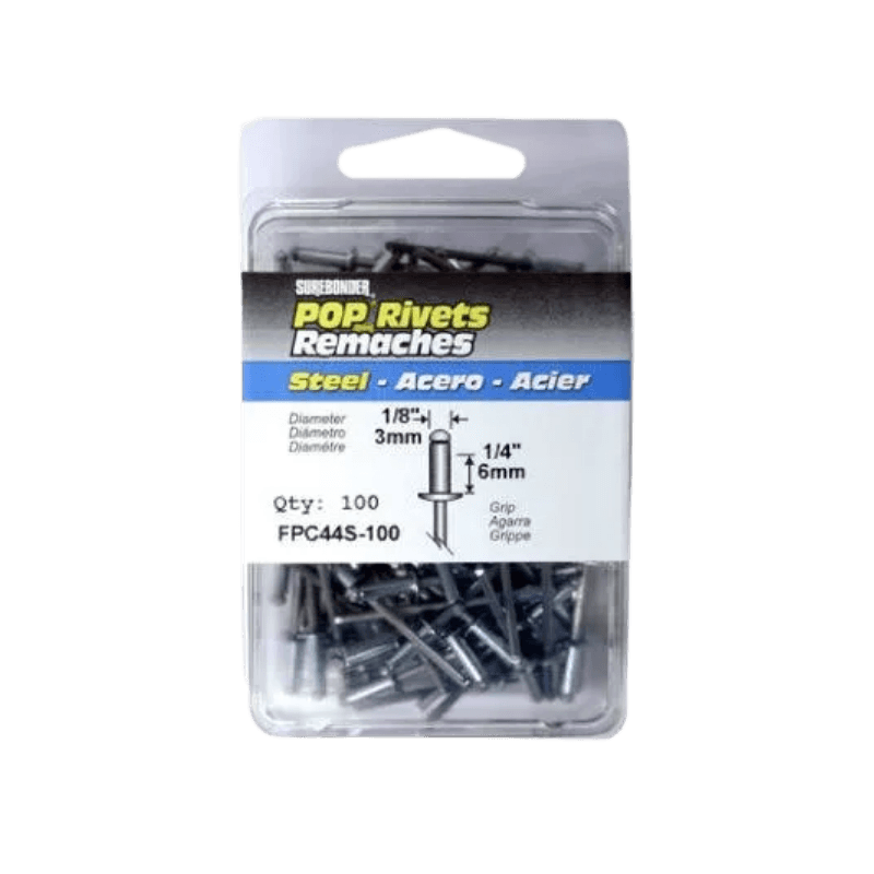 Surebonder, Surebonder Short Steel Rivets - 1/8" Diameter 1/4" Grip 100-Pack.